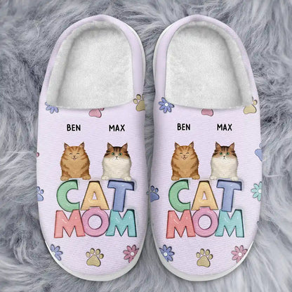 Dog Mom Cat Mom - Personalized Fluffy Slippers