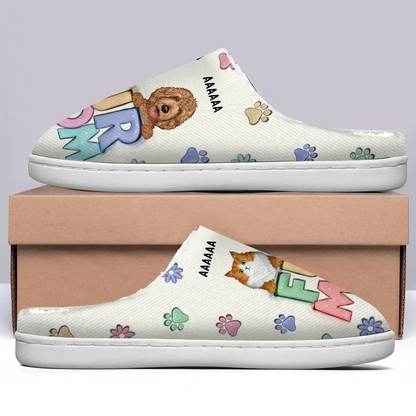 Dog Mom Cat Mom - Personalized Fluffy Slippers