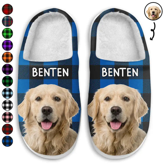 Custom Photo Pet Face - Personalized Fluffy Slippers