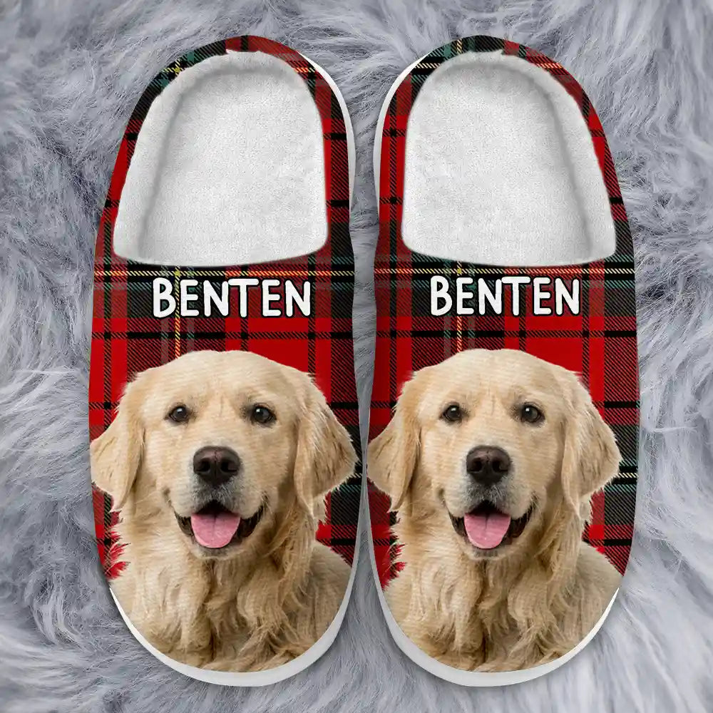 Custom Photo Pet Face - Personalized Fluffy Slippers