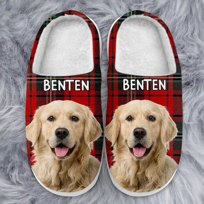Custom Photo Pet Face - Personalized Fluffy Slippers