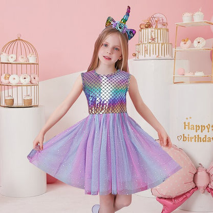 Summer Kids Dresses For Girls Sleeveless Party Princess Dress Toddler Birthday Girls Vestidos Children Tutu Dress Clothes