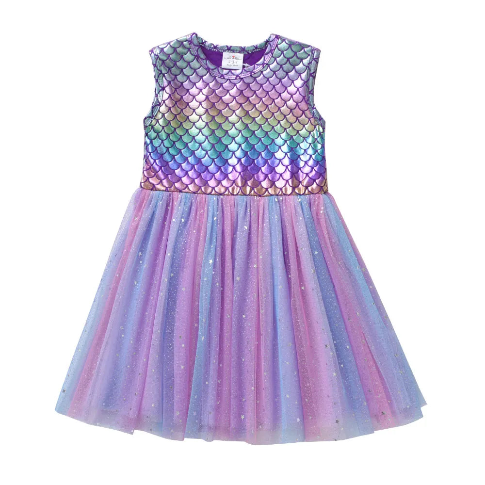 Summer Kids Dresses For Girls Sleeveless Party Princess Dress Toddler Birthday Girls Vestidos Children Tutu Dress Clothes