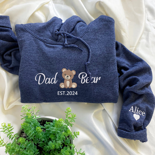 Dad and Son T-Shirt with Embroidered Photo Portrait, Gift for Father's Day, New Dad Birthday