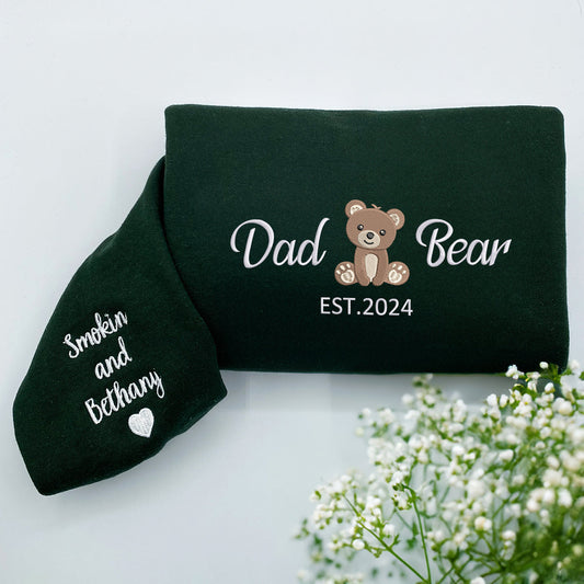 Dad and Son T-Shirt with Embroidered Photo Portrait, Gift for Father's Day, New Dad Birthday