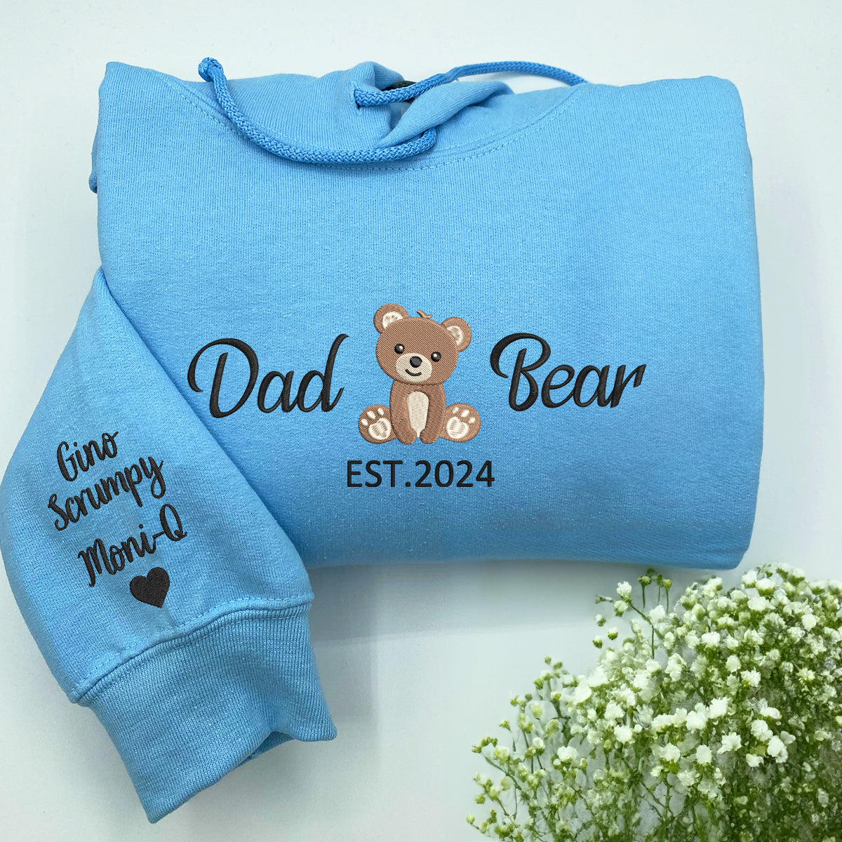 Dad and Son T-Shirt with Embroidered Photo Portrait, Gift for Father's Day, New Dad Birthday