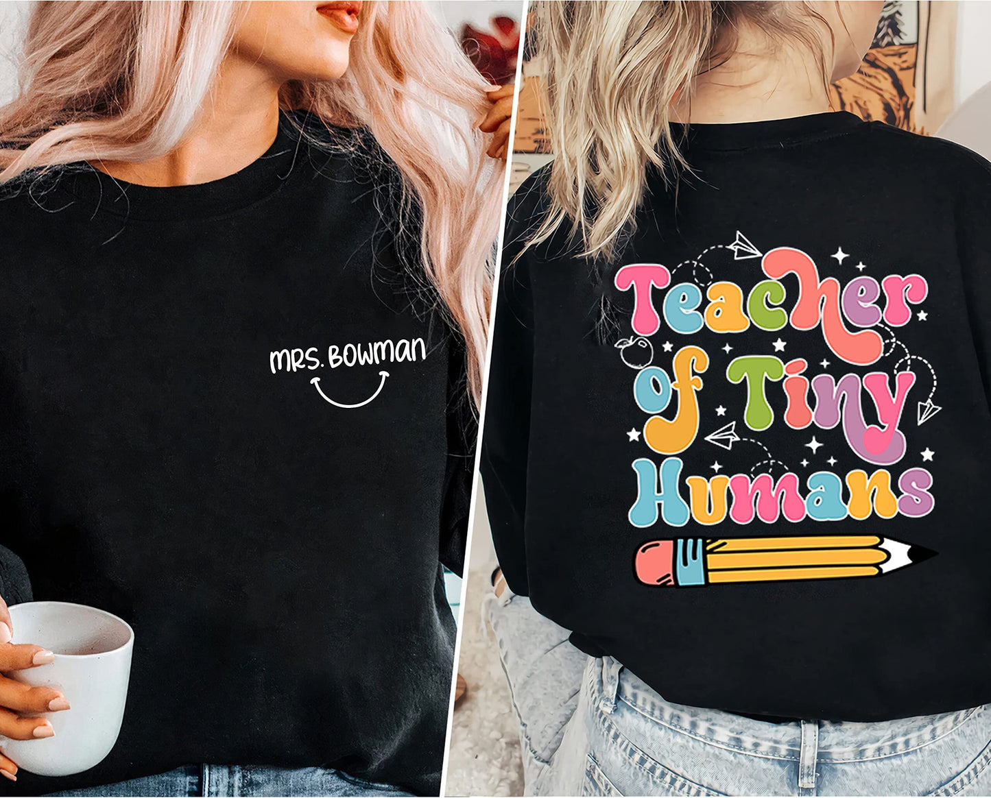 Dear Tiny Humans Behind Me, Teacher Sweatshirt, Inspirational Teacher Gift, Teacher Appreciation, Aesthetic Teacher Shirt, Back To School