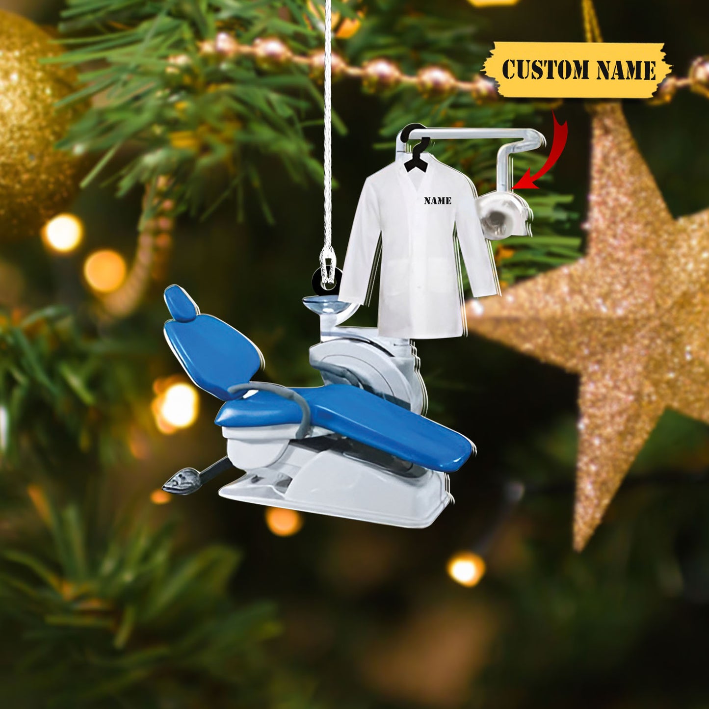 Ornáid Nollag Aicrileach Fiaclóir, Ornáid Nollag Saincheaptha, Ornáid Nollag, Ornáid Mar Bhronntanas