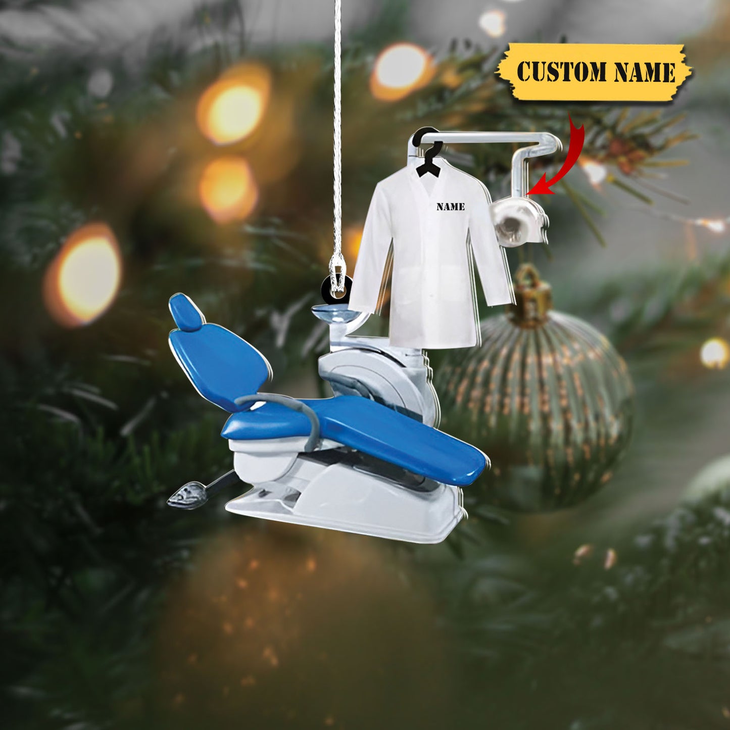 Ornáid Nollag Aicrileach Fiaclóir, Ornáid Nollag Saincheaptha, Ornáid Nollag, Ornáid Mar Bhronntanas