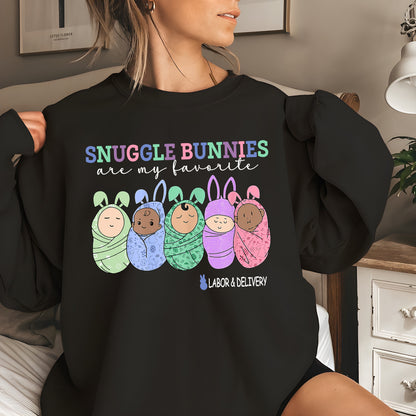 Easter Labor and Delivery Nurse Sweatshirt, Easter Cute Bunnies L&D Shirt, Spring L And D Nurse Shirt, Labor Nurse Gift, LD Nurse Easter Tee