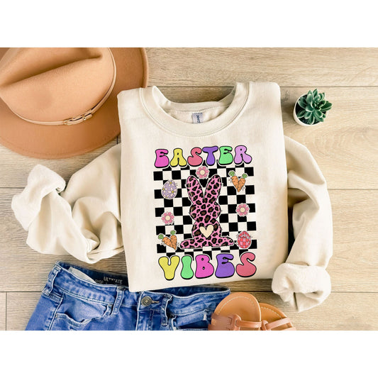 Sweatshirt Vibes Cásca, Léine Meaitseála na Cásca Teaghlaigh, Léine Cásca Teaghlaigh, Léine Gleoite Cásca Vibes, Léine Cásca Mná