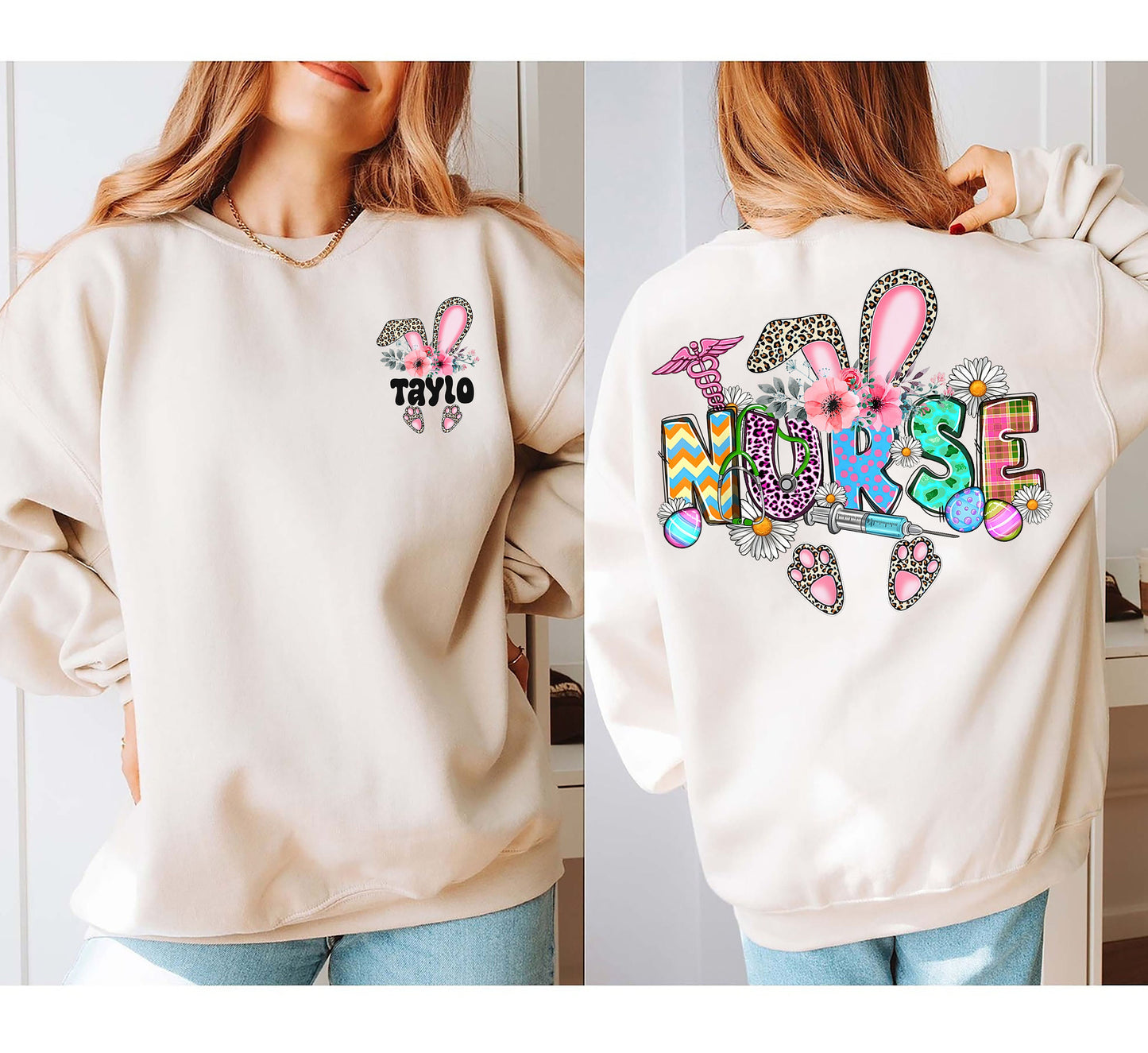 Sweatshirt Altra na Cásca, Léine Altraí Bunny Cásca, Léine Cásca Altra, Léinte RN, Bronntanas don Altra, Léine Sheachtain na Altra, Léinte Altranais