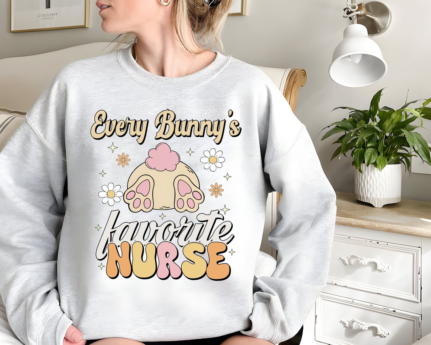 Easter Nurse Shirt, Every Bunny's Favorite Nurse Comfort Colors Sweatshirt, Easter Holiday Shirt, Cute Spring Nurse Shirt, PICU Nurse
