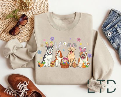 Easter Dogs Shirt, Dog Lover Sweatshirt, Cute Gift for Dog Lover, Easter Dogs Gift,Dog Mom Shirt,Easter Graphic,Dog Lover Shirt,Funny Easter