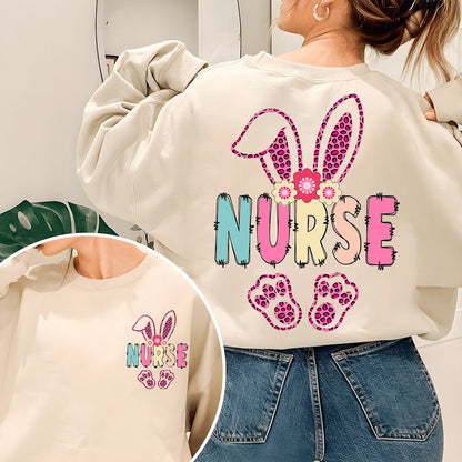 Easter Nurse Sweatshirt, Easter Bunny Nurse Shirt, Nurse Easter Shirt, RN Shirts, Gift for Nurse, Nurse Week Shirt, Nursing Shirts