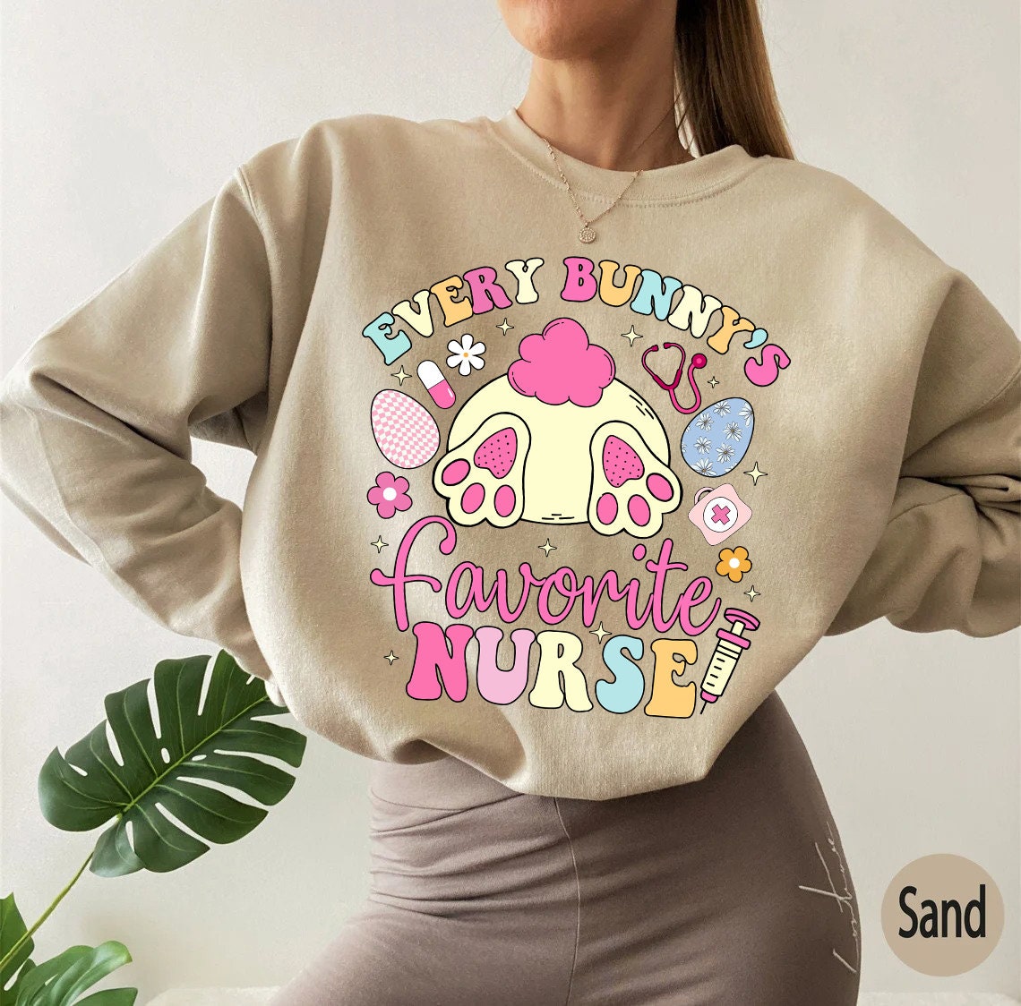 Easter Nurse Sweatshirt, Every Bunny's Favorite Nurse Comfort Colors Shirt, Easter Holiday Shirt, Cute Spring Nurse Shirt, ER Nurse