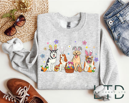 Easter Dogs Shirt, Dog Lover Sweatshirt, Cute Gift for Dog Lover, Easter Dogs Gift,Dog Mom Shirt,Easter Graphic,Dog Lover Shirt,Funny Easter