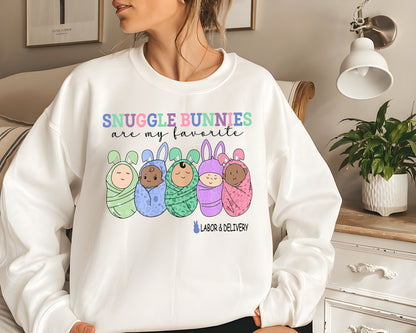 Easter Labor and Delivery Nurse Sweatshirt, Easter Cute Bunnies L&D Shirt, Spring L And D Nurse Shirt, Labor Nurse Gift, LD Nurse Easter Tee