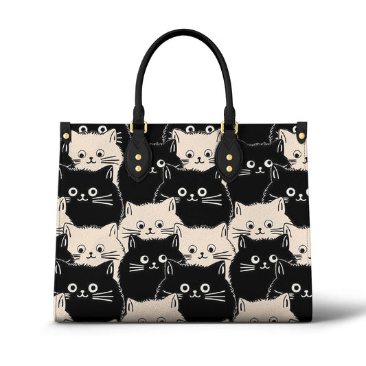 Leather Bag Cute Fat Cats