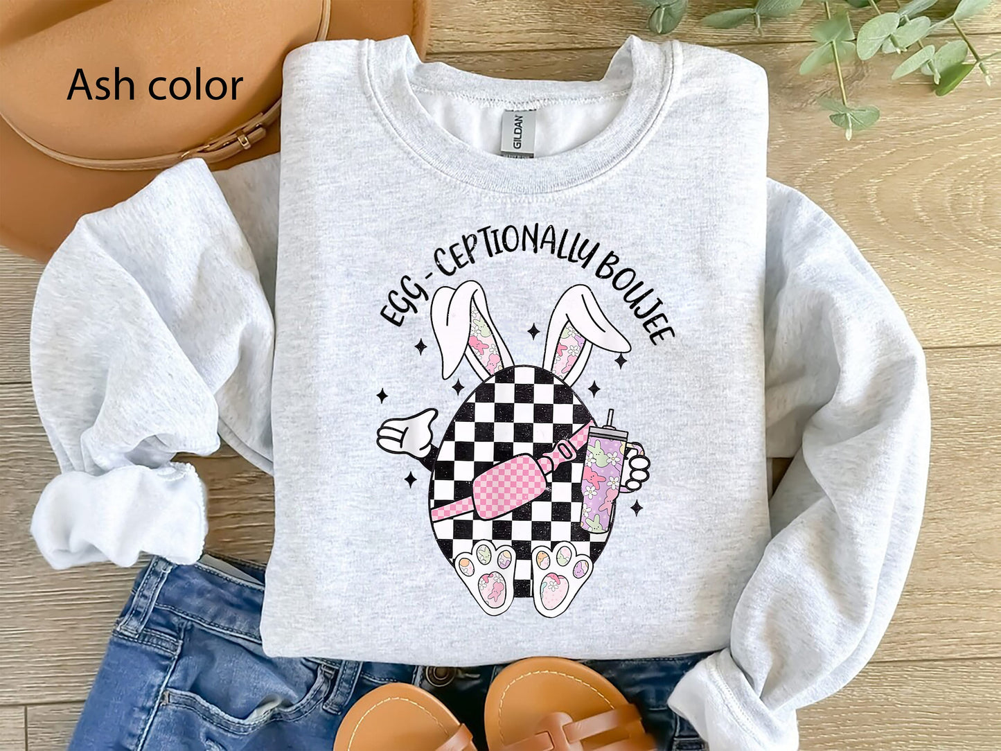 Eggceptionally Boujee Hunting Easter sweatshirt - Funny Easter Kids Shirt - Easter Day Gift - Boujee Bunny Spooky Shirt - Easter Day Shirt