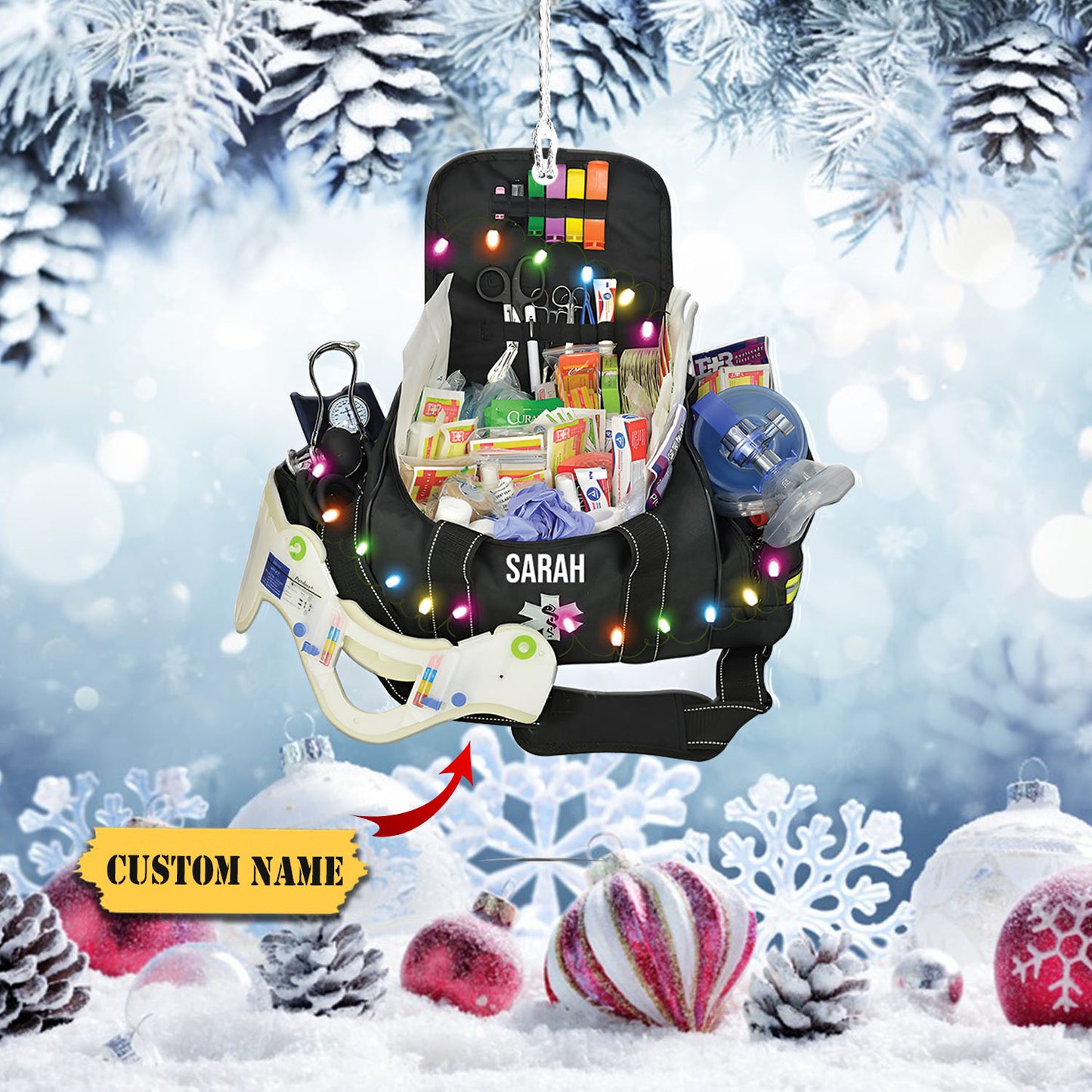 EMT Bag Personalized Christmas Ornament- Best Gift For EMT Workers, Custom Christmas Ornament, Ornament Christmas, Ornament For Gift