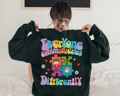 Everyone Communicate Differently T-Shirt, Autism Awareness Shirt, Special Education Shirt, Autism Support Shirt,Autism shirt,Gift For Autism