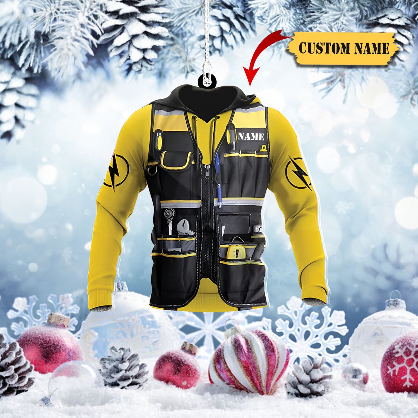 Leictreoir Pearsanta Leictreach - Ornáid Múnlaithe Saincheaptha, Ornáid Nollag Saincheaptha, Ornáid Nollag, Ornáid Mar Bhronntanas