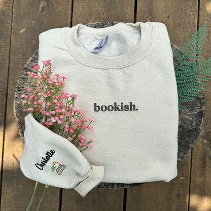 Embroidered Bookish Sweatshirt or Hoodie