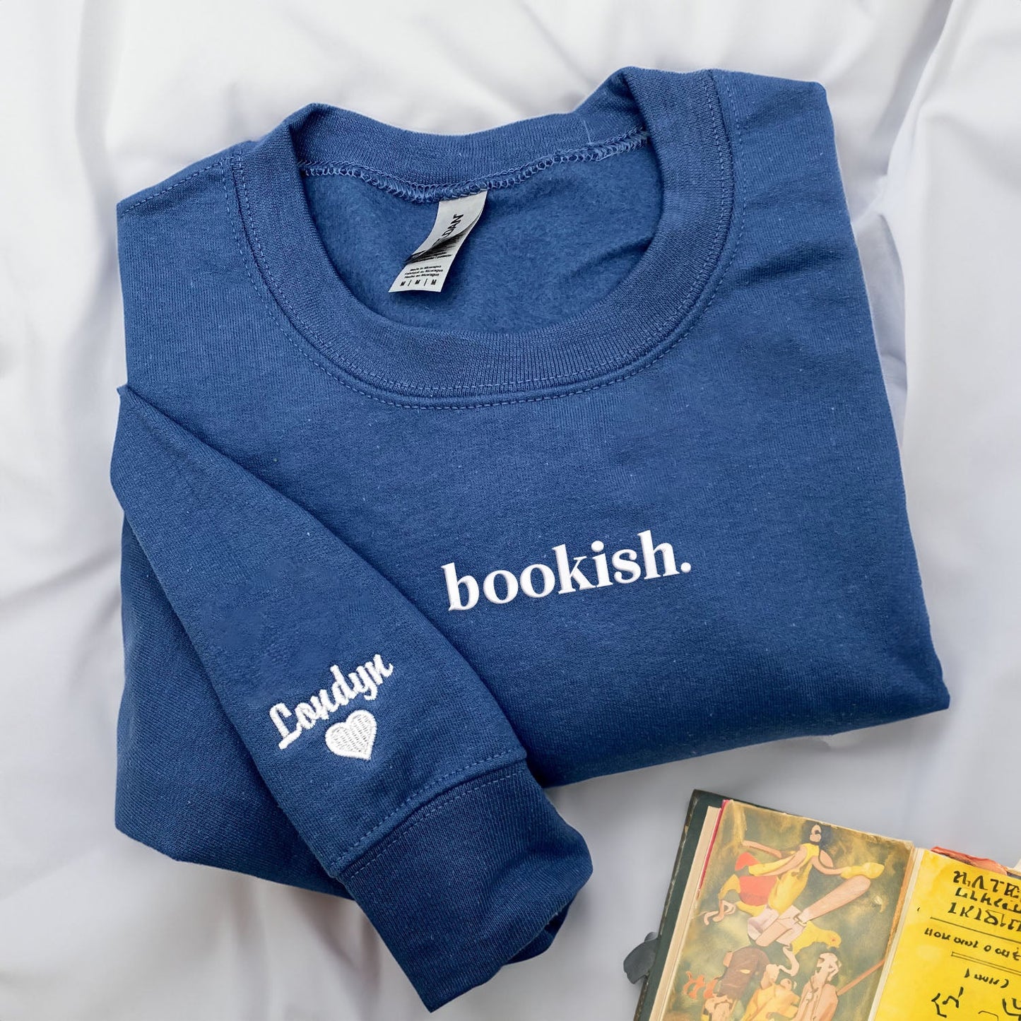 Embroidered Bookish Sweatshirt or Hoodie