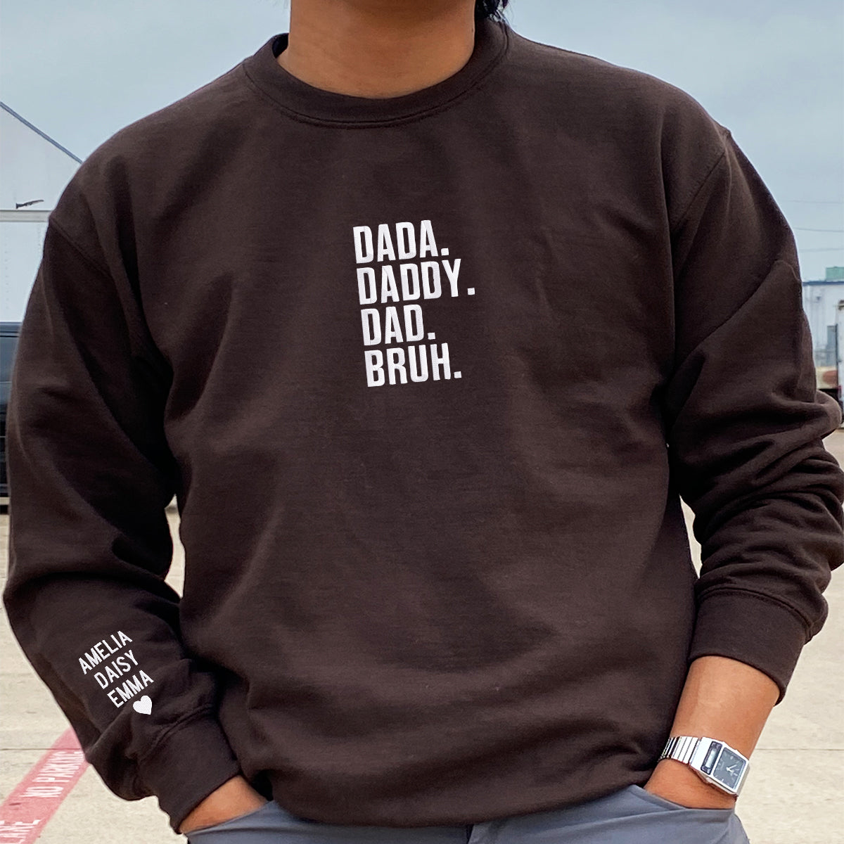 Embroidered Dada Daddy Dad Bruh Sweatshirt or Hoodie