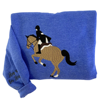 Embroidered Horse Name Est Year Sweatshirt, Personalized Gift for Horse Lovers