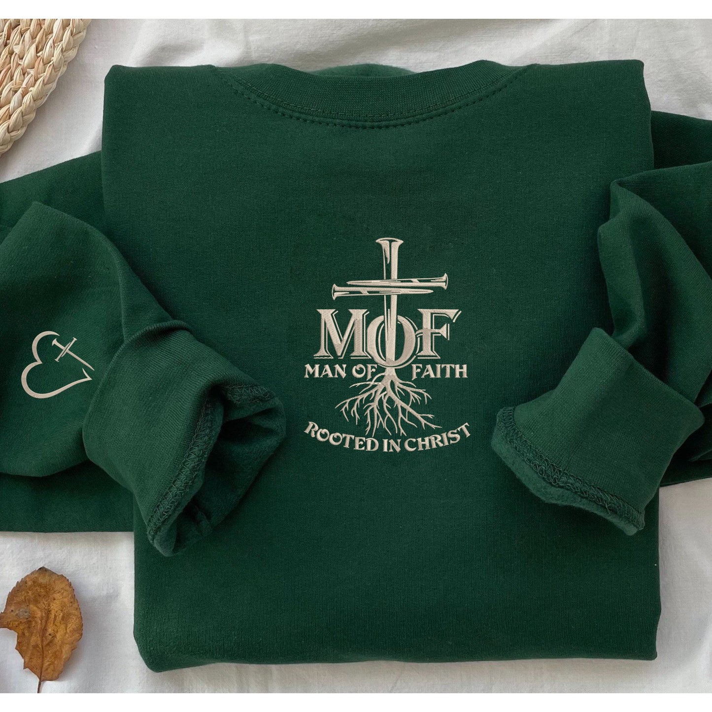 Embroidered Man Of Faith Rooted In Christ Sweatshirt or Hoodie