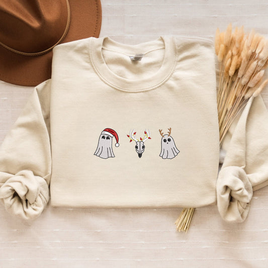 Embroidered Rudolph and Clarice Sweatshirt, Classic Christmas TV Movie Crewneck or Hoodie