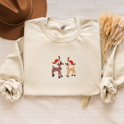 Embroidered Santa Ghost Sweatshirt, Christmas Ghost Crewneck or Hoodie