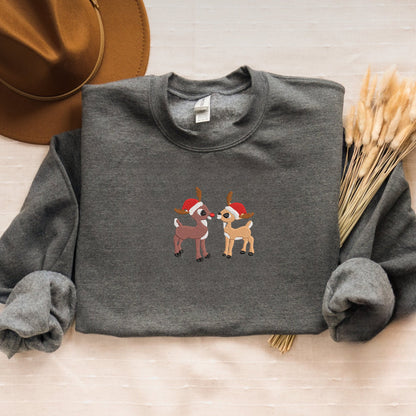 Embroidered Santa Ghost Sweatshirt, Christmas Ghost Crewneck or Hoodie
