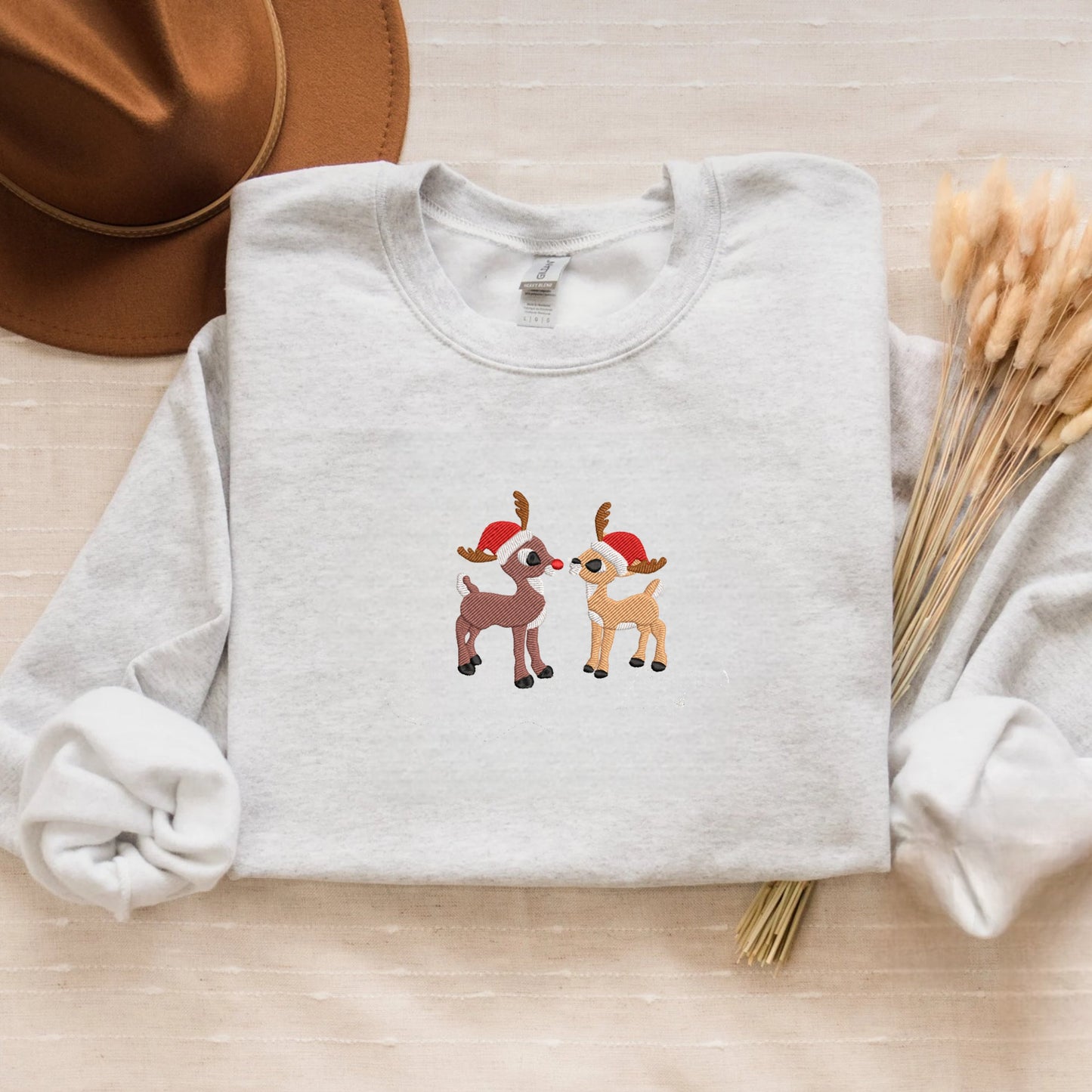 Embroidered Santa Ghost Sweatshirt, Christmas Ghost Crewneck or Hoodie