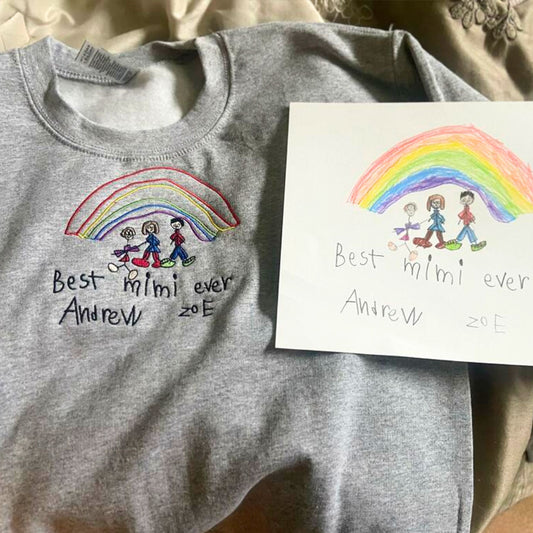 Embroidered Funtie Sweatshirt with Children Names on Sleeve