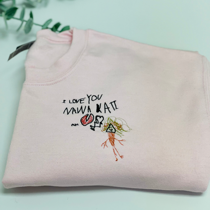 Embroidered Funtie Sweatshirt with Children Names on Sleeve