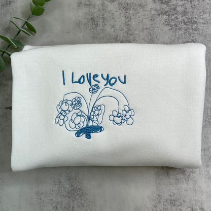 Embroidered Funtie Sweatshirt with Children Names on Sleeve