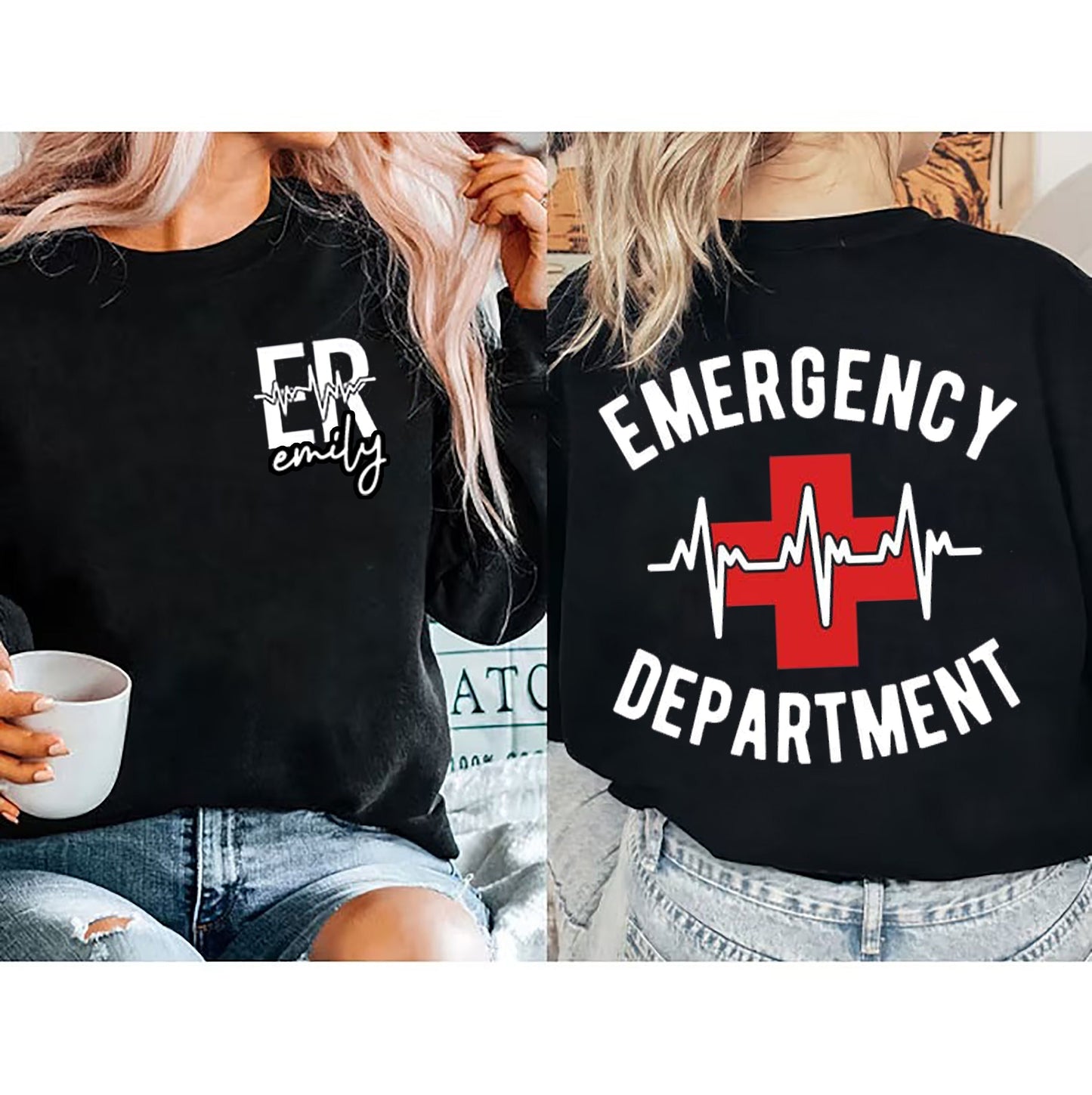 Emergency Department Sweatshirt, ER Nurse Shirt, Nurse Sweatshirt, Emergency Nurse, ER Nurse Crewneck ER Sweatshirt, Custom Nurse Apparel
