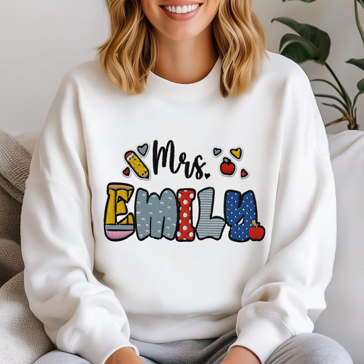 Custom Embroidered Teacher Shirt, Teacher Name Shirt, Teacher Gifts Personalized, Teacher Appreciation Gifts, Back to School Shirt, Gift for Teacher Day