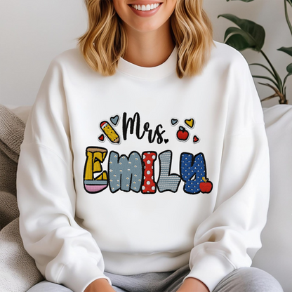 Custom Embroidered Teacher Shirt, Teacher Name Shirt, Teacher Gifts Personalized, Teacher Appreciation Gifts, Back to School Shirt, Gift for Teacher Day