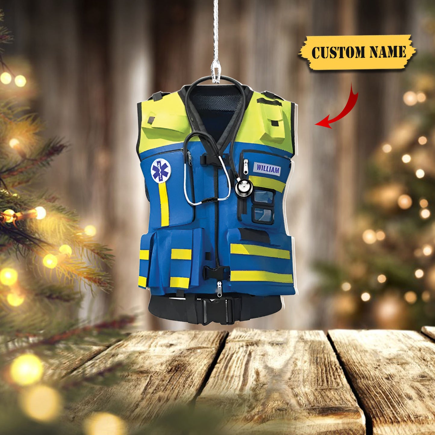 Emt Paramedic Safety Vest, Custom Shape Ornament Gift For Paramedic, christmas decor, Ornament Christmas, Ornament For Gift