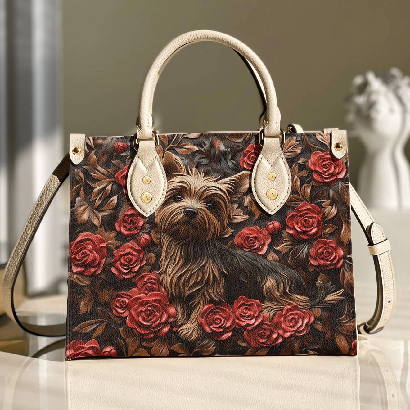 Yorkie Leather Bag Midnight Rose