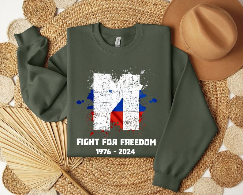 Geansaí Troid ar son Saoirse, Léine Grafaice, Éadaí Gníomhachtaíochta Polaitíochta, Léine Agóide Unisex, Barr Ráiteas Trom, Cochaillín 1976-2024