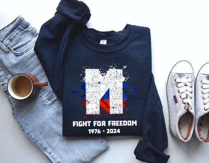 Geansaí Troid ar son Saoirse, Léine Grafaice, Éadaí Gníomhachtaíochta Polaitíochta, Léine Agóide Unisex, Barr Ráiteas Trom, Cochaillín 1976-2024