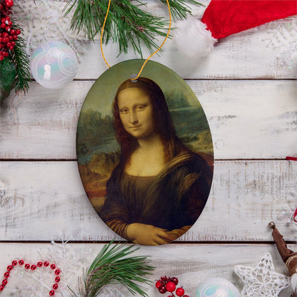 Leonardo da Vinci Mona Lisa Ceramic Ornament, Famous Painting Christmas Decoration Souvenir