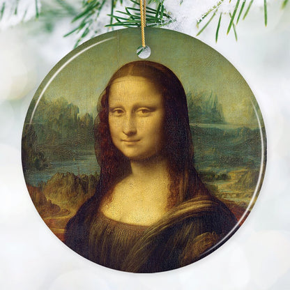 Leonardo da Vinci Mona Lisa Ceramic Ornament, Famous Painting Christmas Decoration Souvenir