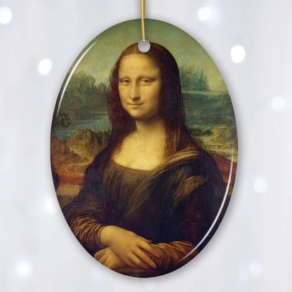 Leonardo da Vinci Mona Lisa Ceramic Ornament, Famous Painting Christmas Decoration Souvenir