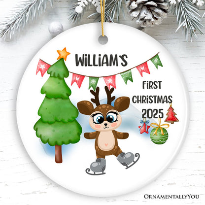 Kid’s First Christmas Baby Animal Theme Ornament with Tiger, Deer, Penguin